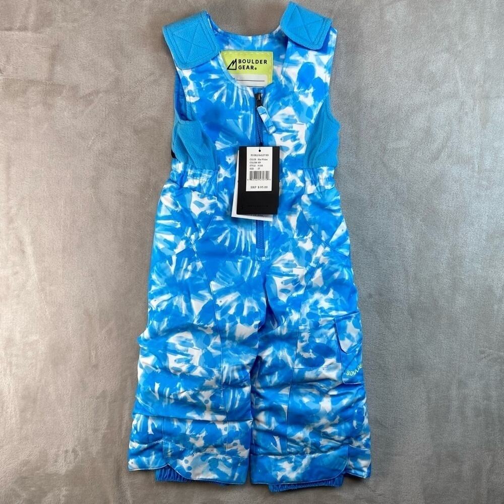 Boulder Gear Snow Bib Girls 3T Hailey Bib Blue & White Outdoor Winter Active - Picture 2 of 11